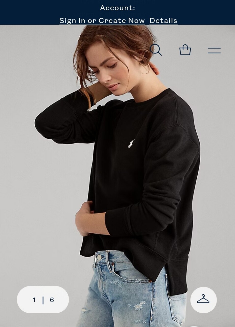 NWT Polo Ralph Lauren Double-Knit Sweatshirt Polo Black L MSRP $128